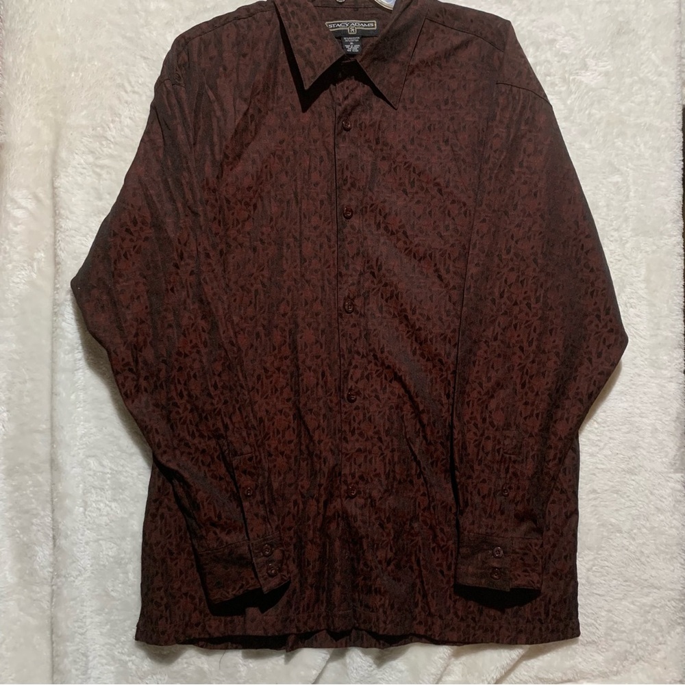 Stacy‎ Adams Dark Brown Patterned Shirt